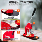 VEVOR Máquina para Fabricar Botones Diámetro de 32 mm Cortador de Círculo de Insignia 29x15,5x48,5 cm Hierro y ABS Máquina para Hacer Pines Chapas Lazos Llaveros Abrebotellas Personalizadas 500 Piezas