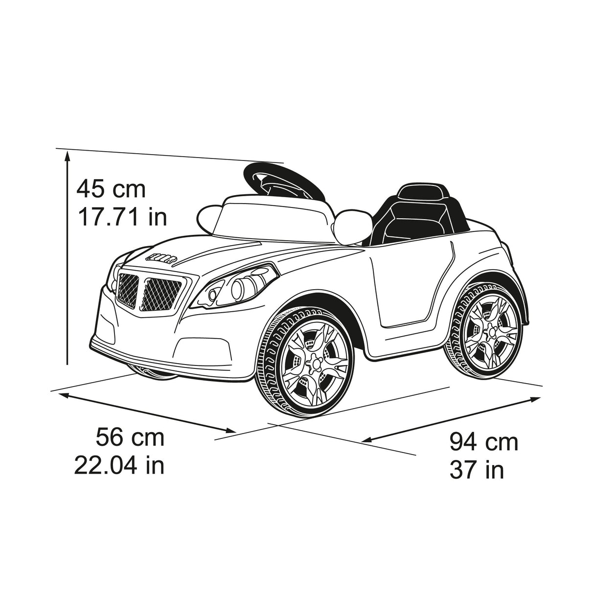 FEBER - Twinkle Car R/C, Coche Eléctrico con Radio Control, Batería de 12V, Mando Incluido con Distancia Máxima de 10 m, Autonomía de 45 min, Peso Máximo 25 kg, Edad de 3 a 6 años, Famosa (800012263)