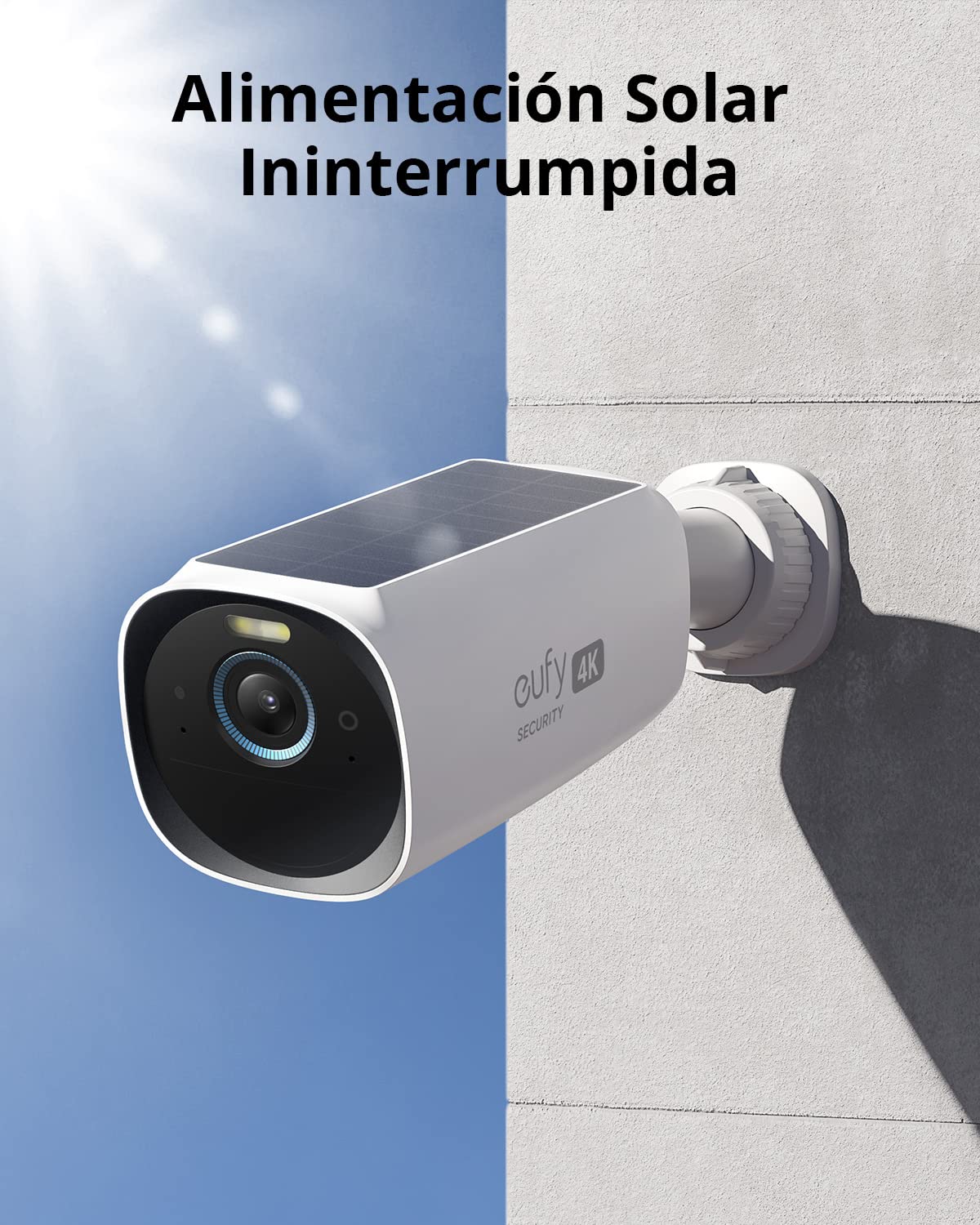 eufy Security eufyCam S330(eufyCam 3), Camara vigilancia WiFi Exterior, Camara vigilancia WiFi Exterior Solar, 4K resolución, Enfoque y visión Nocturna, sin Tarifa mensual, Conjunto de Dos cámaras