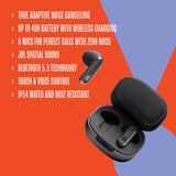 JBL Live Flex, Auriculares In Ear inalámbricos con estuche de carga inteligente, tecnología Bluetooth y de cancelación adaptativa de ruido, llamadas manos libres y hasta 40 horas de autonomía, negro