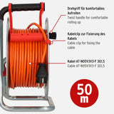 Brennenstuhl Garant S V2 IP44 - Carrete de cable para exteriores (50 m, fabricado en Alemania, cable negro, chapa de acero, uso a corto plazo en exteriores)