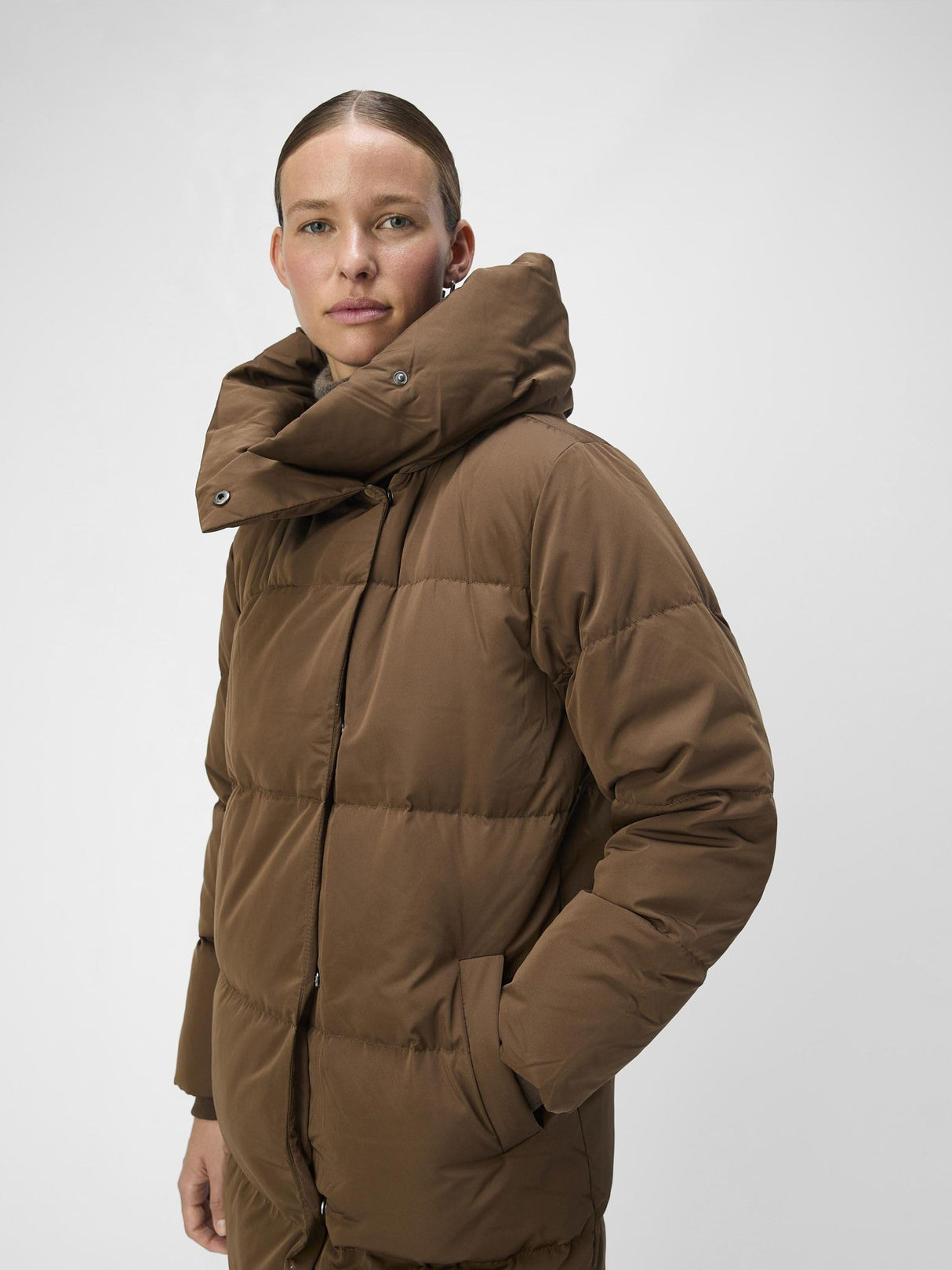 Object Objlouise Noos-Chaqueta Larga, Dark Earth, S para Mujer