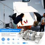 NEEWER Pro 100 % Acero Inoxidable Heavy Duty C Stand con Brazo Articulado Altura Máxima de 320 cm Soporte de Luz para Fotografía con Brazo de Sujeción de 4,2 pies/128 cm, 2 Cabezales de Agarre
