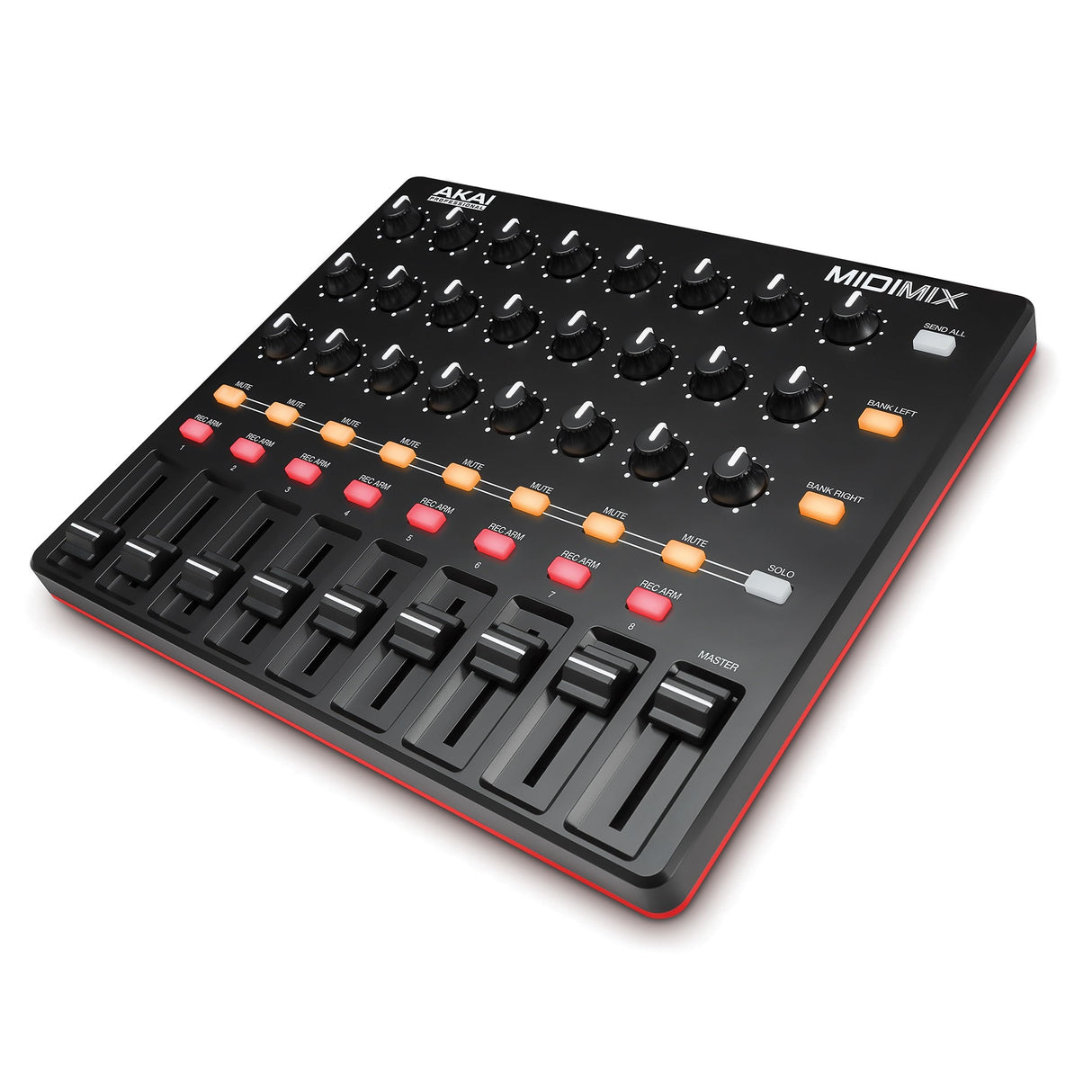 AKAI Professional MIDIMIX - Mezclador de audio, Controlador de DAW MIDI USB, mesa de mezclas con 8 faders, 1 master fader, 24 knobs asignables y mapeo con Ableton Live