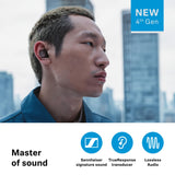 Sennheiser Consumer Audio MOMENTUM True Wireless 4 - Auriculares inteligentes con Bluetooth 5.4, sonido nítido, diseño cómodo, duración de la batería de 30 horas, ANC adaptativo, LE y Auracast, blanco