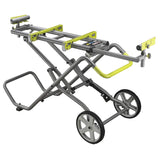 RYOBI - Mesa Universal con Ruedas para Ingletadora - Altura y Anchura Ajustables con Palanca, Plegable, para Almacenamiento Horizontal con la Sierra Montada - Extensión Máxima 279cm - RLSW01
