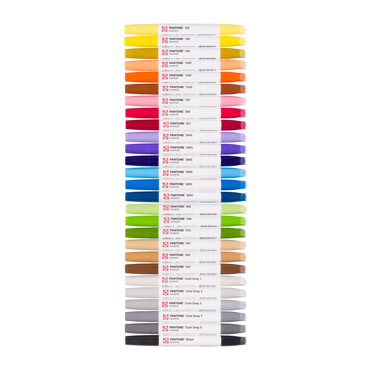 Talens | Pantone Marker Set de 27 | Rotulador Doble Punta con Punta de Pincel y Cincel | Tinta Pigmentada a Base de Agua en Colores Pantone