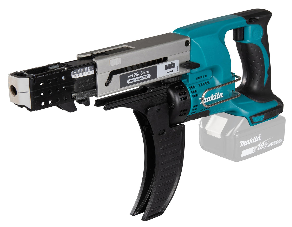Makita DFR550Z Atornillador autoalimentado Batería 1/4" 18V Solo cuerpo LXT