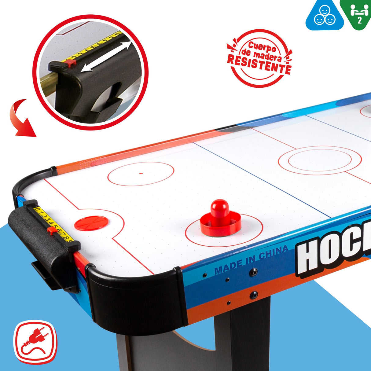 ColorBaby 85330 - Mesa Air Hockey, 122 x 61 x 75 cm