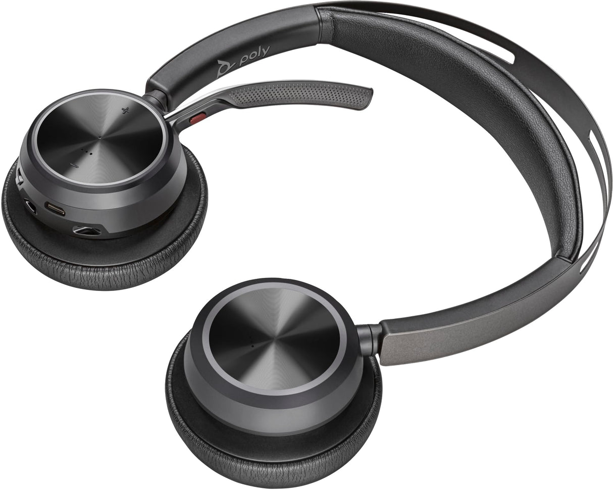 POLY Voyager Focus 2 USB-C-C Headset USB-C/A Adapter Customer Special 1- Active Noise Canceling (ANC) - Connect PC/Mac/Mobile vía Bluetooth - Negro