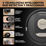 Shark PowerDetect Robot Aspirador y mopa 2 en 1, Base NeverTouch Pro con Limpieza, Carga y Vaciado automáticos, 60 días, navegación 3D y LiDAR, NeverStuck, WiFi/App, Negro, RV2800ZEEU