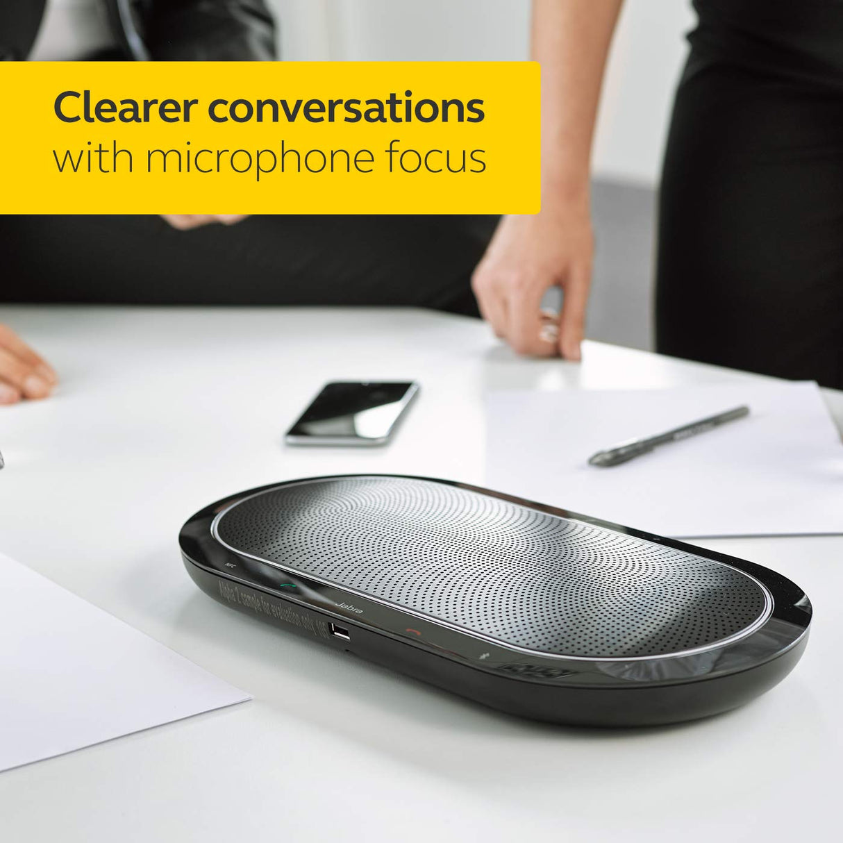 Jabra Speak 810 Speaker per telefono - Altoparlante per grandi conferenze certificato Microsoft con cavo USB-A e, Bluetooth - Collegabile al computer, tablet o telefono