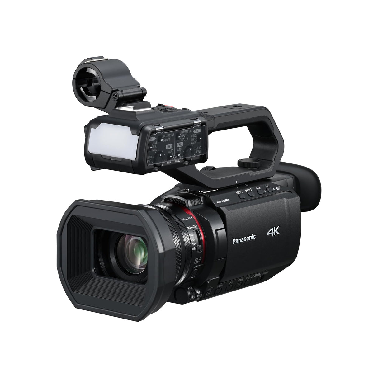 Panasonic AG-CX18EH 4K 60p Videocámara Profesional con Lente Gran Angular de 25 mm, Zoom de 24x, 3G-SDI, XLR, OIS Híbrido de 5 Ejes, Luz LED, Wi-Fi, USB PD, Negra