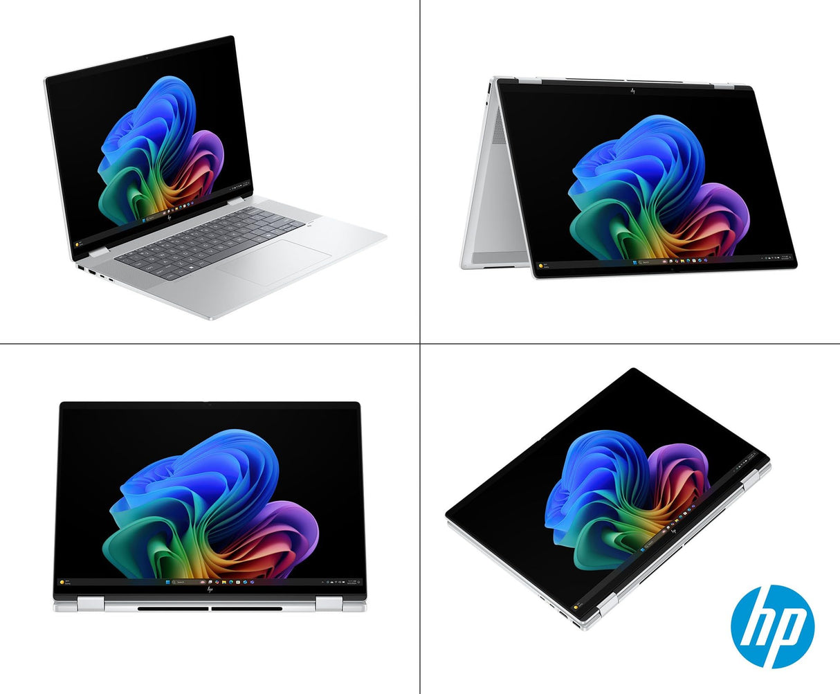 HP Omnibook X Flip - Ordenador portátil Convertible de 16" 3K OLED táctil (Intel Ultra 7-258V EVO, 32GB RAM, 1TB SSD, Intel ARC Graphics, Windows 11 Home) Silver - Teclado QWERTY Español