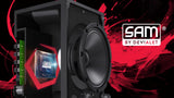 Sharp CP-LS100 Altavoz portatil de Alto Rendimiento, 120W RMS, 105dB, Carcasa de Madera, bateria Litio Intercambiable, 10 Horas (hasta), Bluetooth, Panel de 3 Canales TRS/XLR (x2), Aux/Bluetooth