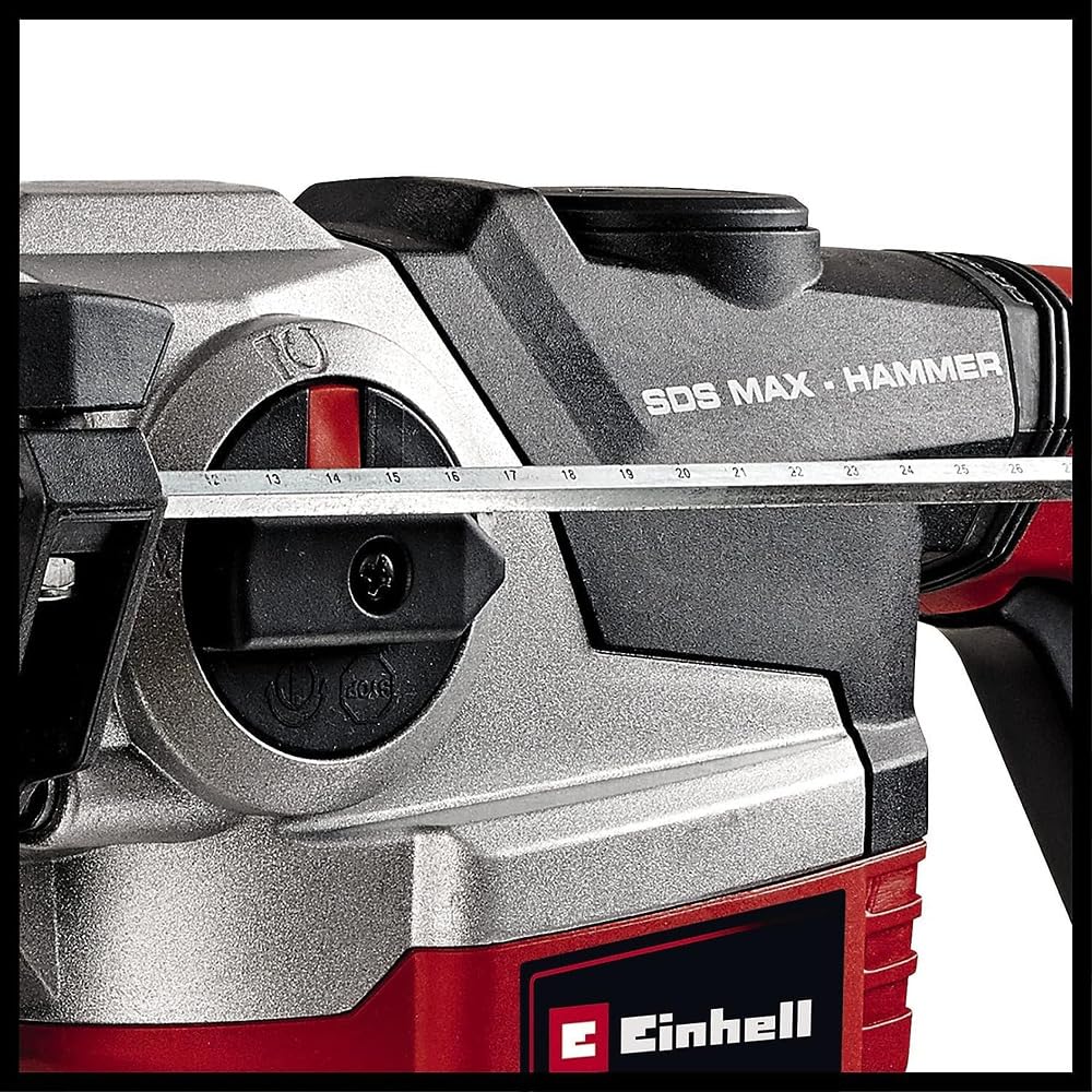 Einhell Martillo perforador TE-RH 38 3F (1050 W, intensidad de impacto 9 J, recepción SDS-Max, tope de profundidad de perforación de metal, potencia de perforación 38 mm en hormigón)