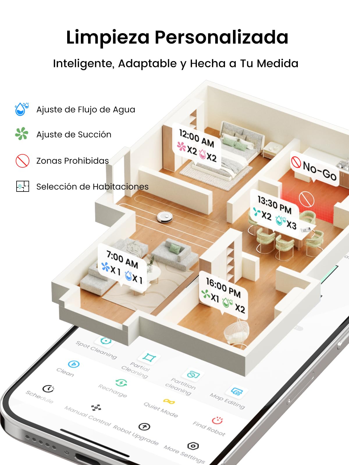 LEFANT Robot Aspirador y Fregadora M2S Pro, Navegación dToF, Autovaciado 8 Semanas, Evitación Obstáculos 190°PSD, Limpieza Personalizada, Mapeo Multiplanta, 10000Pa, 240min, WiFi/App/Alexa