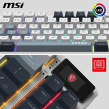MSI Forge GK600 TKL Wireless Sky FR - Teclado AZERTY mecánico con interruptores lineales - Teclas PBT Impresas por sublimación, Base Antideslizante, LED RGB, USB 2.0, Bluetooth, 2.4 GHz - Tenkeyless