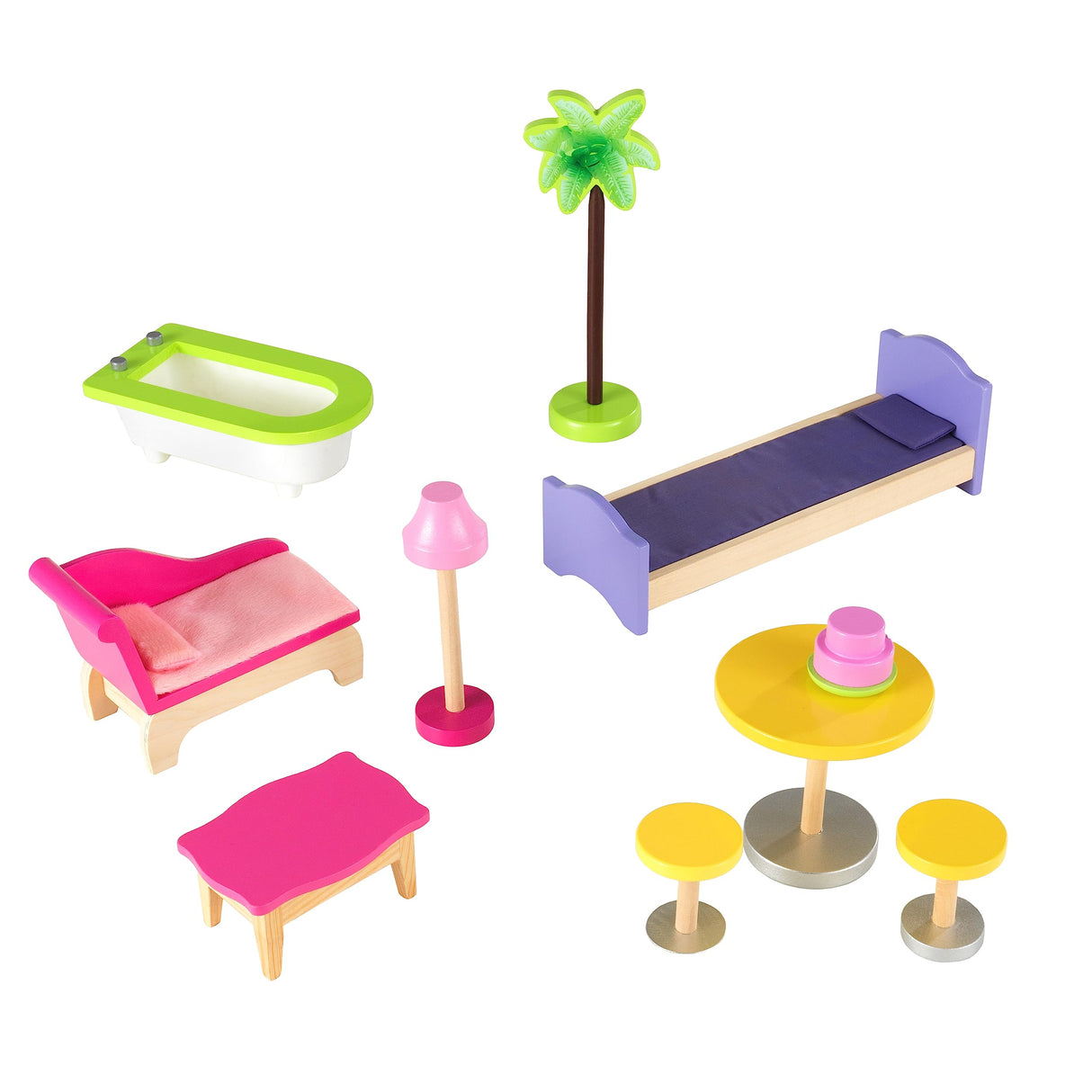 KidKraft Casa de muñecas de Madera Kayla con Muebles y Accesorios incluidos, Casita de Juguete con balcón para muñecas de 30 cm, Juguetes niños y niñas Desde 3 años (65092) Exclusivo en Amazon