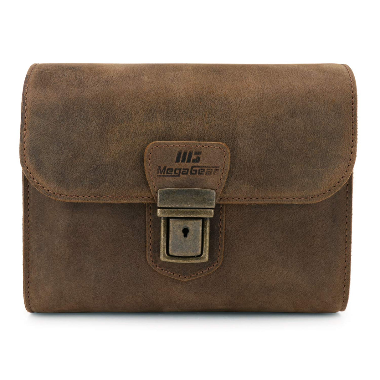 MegaGear Pebble MG1724 - Bolso Bandolera de Piel para cámaras réflex Digitales y sin Espejo, Color Canela