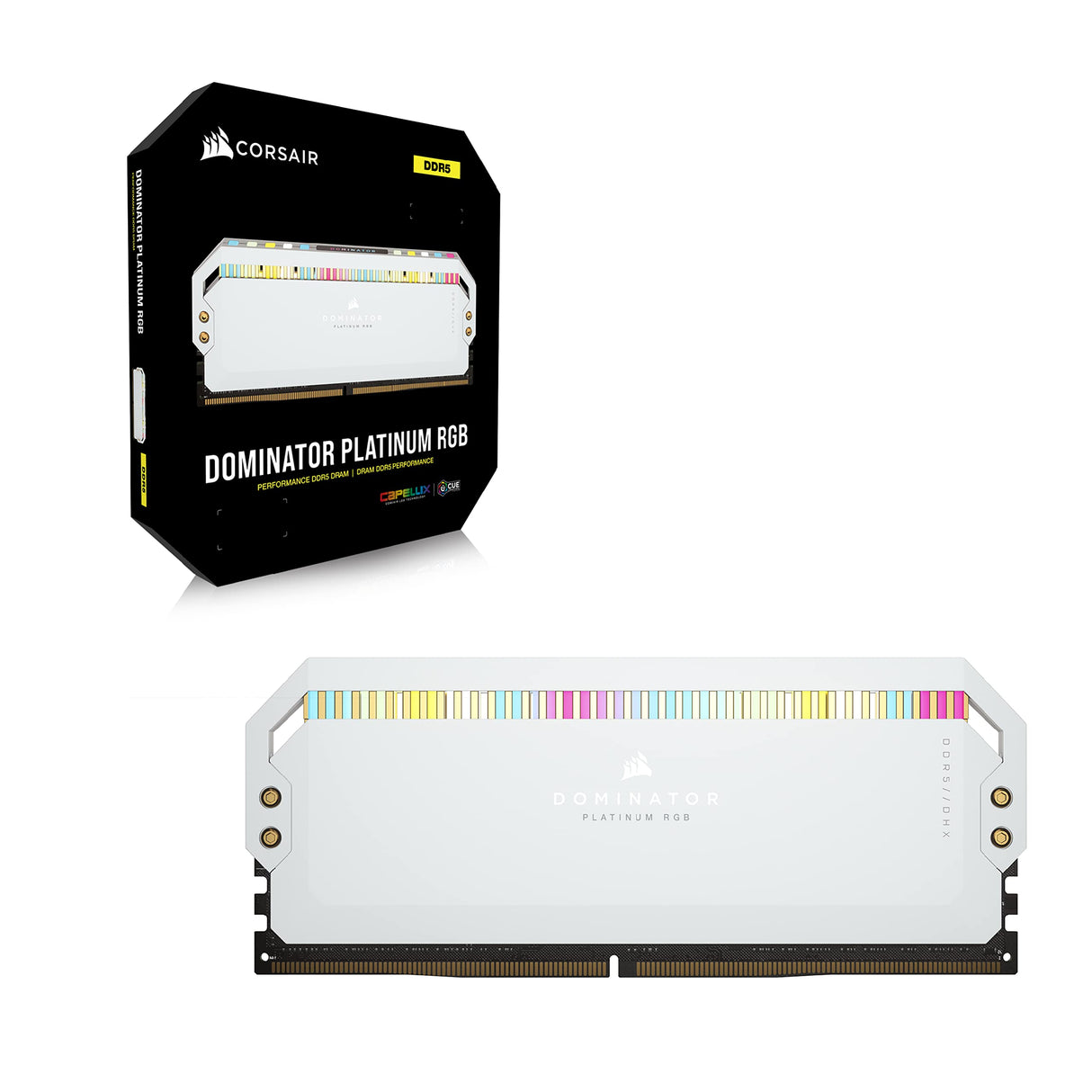 Corsair DOMINATOR PLATINUM RGB DDR5 RAM 32GB (2x16GB) 6200MHz CL36 Intel XMP iCUE Compatible Computer Memory - White (CMT32GX5M2X6200C36W)