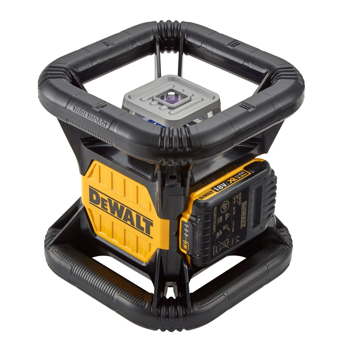 DEWALT DCE074D1R-QW - Láser Rotativo ROJO con batería 18V 2.0Ah. Alcance 45/457m. Incluye detector, cargador batería, soporte, gafas, tarjeta magnética y caja TSTAK