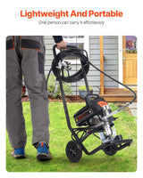 VEVOR Pulverizador de Pintura 950 W Máquinas Pintura Airless 2 L/min Pistola de Pulverización Eléctrica sin Aire con Carro Presión Máxima 3000 PSI con Manguera de 15 m para Pared, Mueble, Cercas