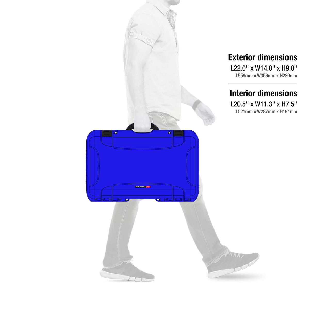 Nanuk 935 - Funda rígida Impermeable con Ruedas, Divisor Acolchado y Organizador de Tapa, Color Azul