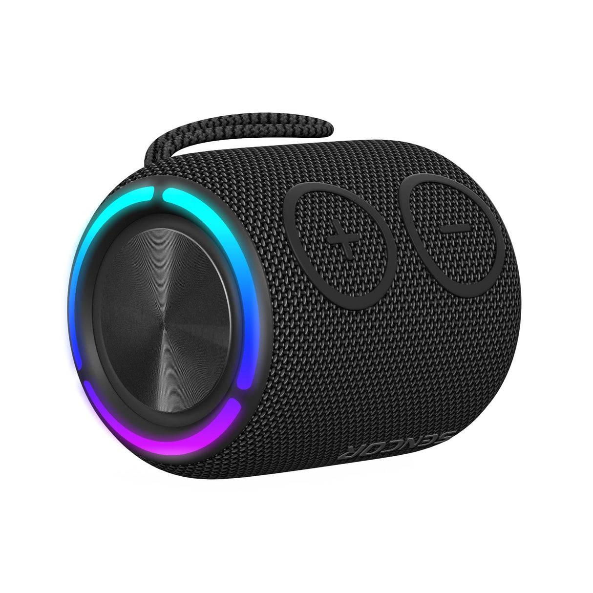 SENCOR Sirius 2 Mini Black, Altavoz Bluetooth 16W, IPX7 Resistente al Agua, 360° Sonido, LED Multicolor, Negro