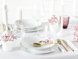 CreaTable, 24026, Serie Square Orchidee, 30-teiliges Geschirrset für 6 Personen, Kombiservice aus Porzellan, spülmaschinen- und mikrowellengeeignet, Qualitätsproduktion