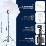 NEEWER Kit de Iluminación de Fotografía con Fondos,2,6x3m Soporte de Fondo,5700K 800W Equivalente a 24W Bombillas LED Paraguas Softbox Iluminación Continua,Equipo de Estudio Fotográfico para Vídeo
