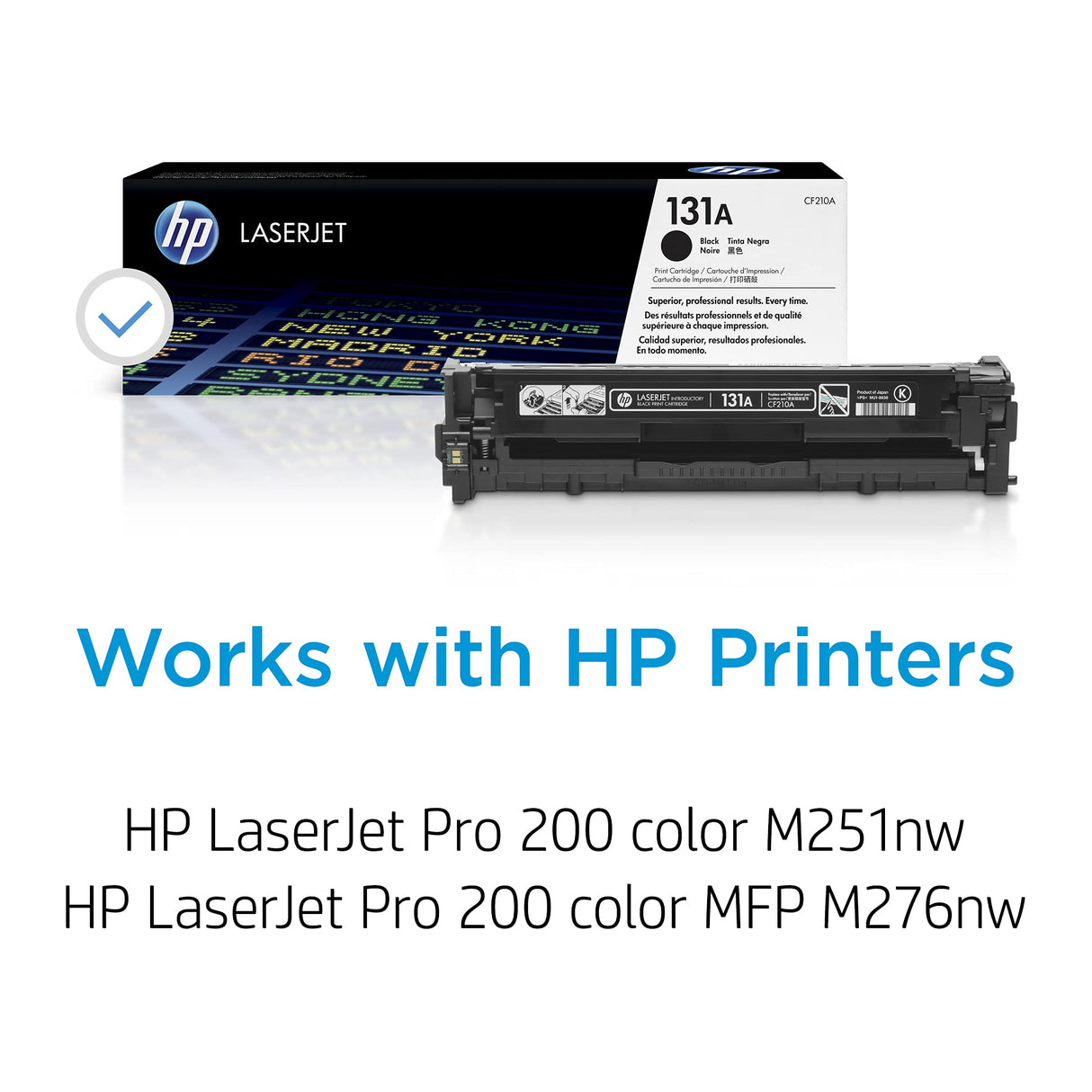 HP 131A CF210A, Negro, Cartucho Tóner Original, de 1.520 páginas, para impresoras HP LaserJet Pro 200 color MFP M276, MFP M276n, MFP M276nw, M251, M251n y M251nw