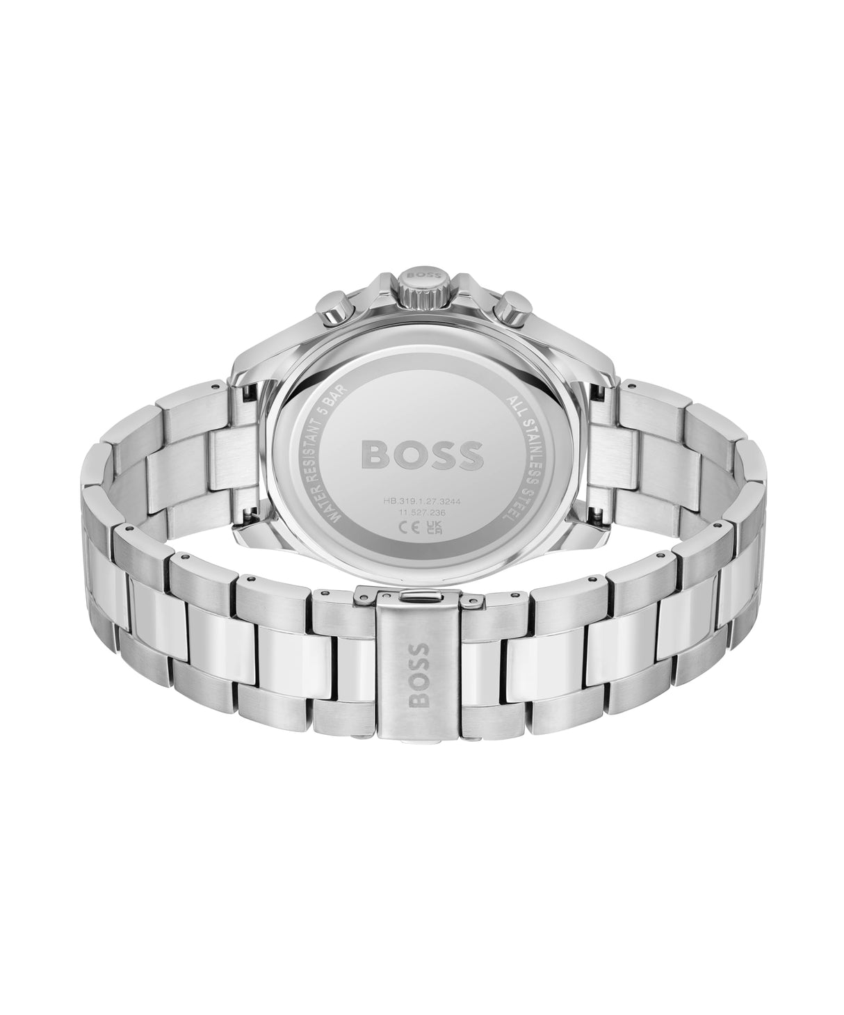 Boss Reloj Cronógrafo de Cuarzo para Hombre Colección TROPER con Correa de Acero Inoxidable Plateada - 1514108