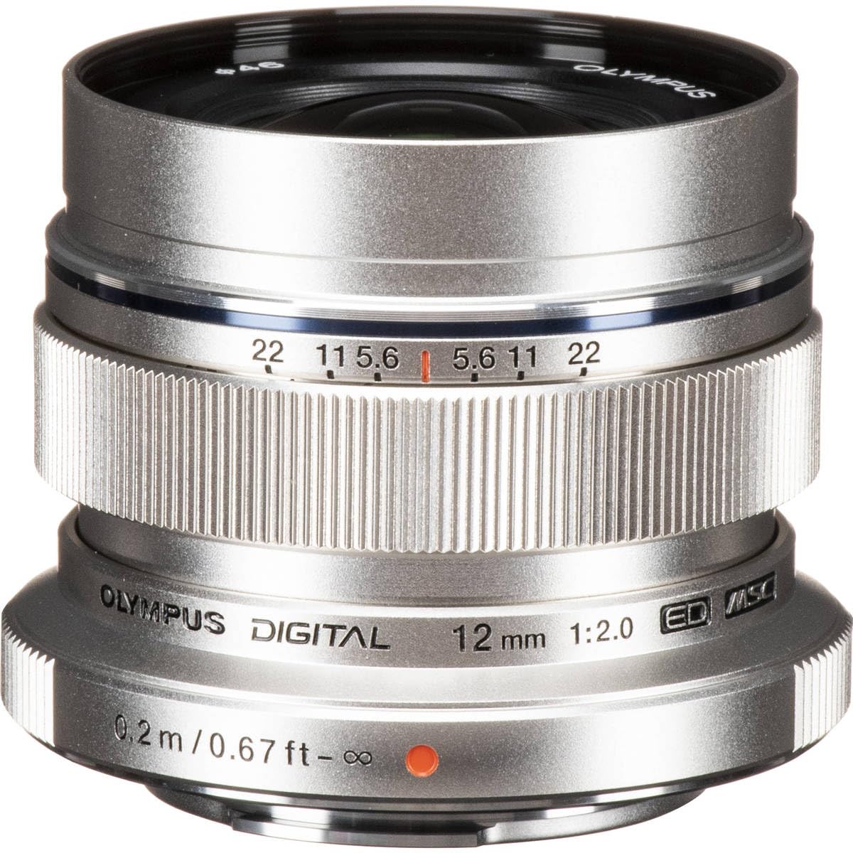 Olympus M. Zuiko Digital ED 12mm f/2.0 Lente para Micro 4/3 Cámaras (Plata)
