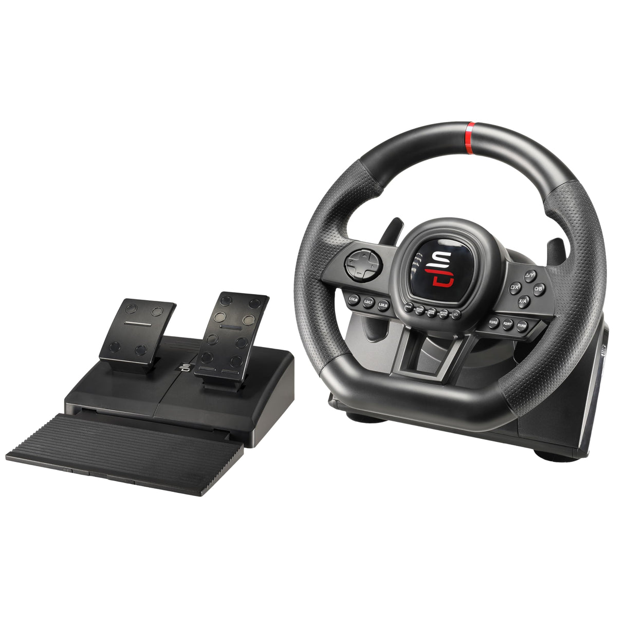Superdrive - Volante de carreras SV650 con pedales, cambio y vibración - Xbox serie X/S, Switch, PS4, Xbox One, PC, PS3 (programable para todos los juegos)