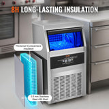 VEVOR Máquina para Hacer Cubitos de Hielo Comercial 36kg/24h, 40 Bandejas para Cubitos de Hielo Capacidad de Almacenamiento de 11 kg Autolimpieza Sin Instalación Independiente para Hogar, Restaurante