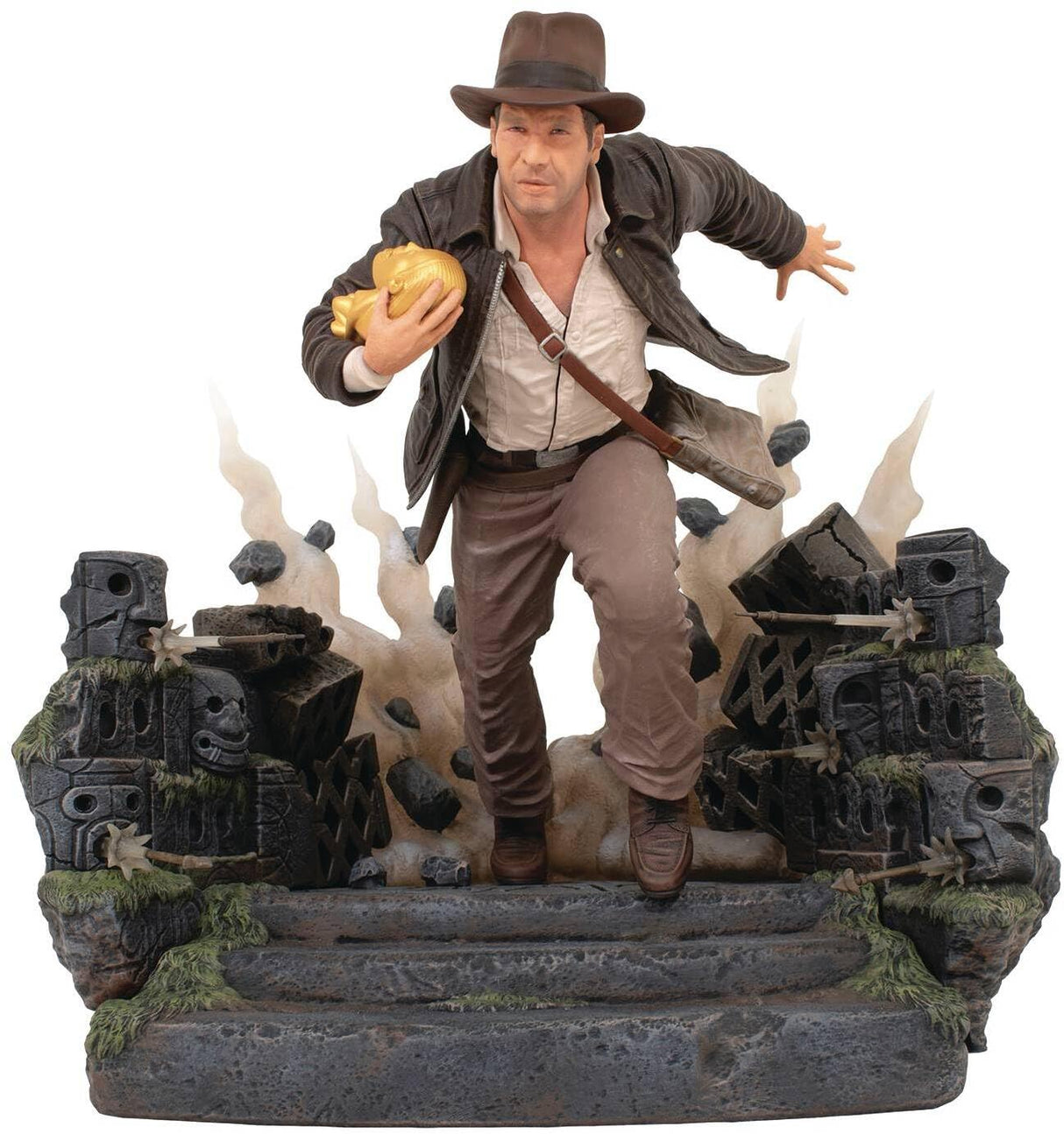 Estatua Indiana Jones HUYENDO con ÍDOLO 25CM