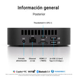 ASUS NUC Pro AI Mini PC, Procesador Intel Core Ultra 5 226V, Intel ARC Graphics, 16GB RAM DDR5, 512GB SSD, Windows 11 Home, Copilot+, Negro