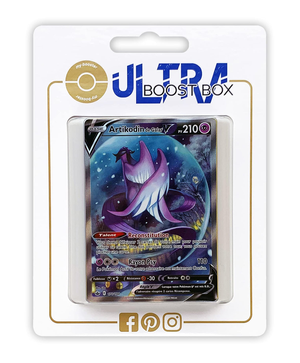 Artikodin de Galar V (Articuno de Galar V) 170/198 Alternativo Pokémon Gallery - Ultraboost X Epée et Bouclier 6 Règne de Glace - Box de 10 Cartas Pokémon Francés