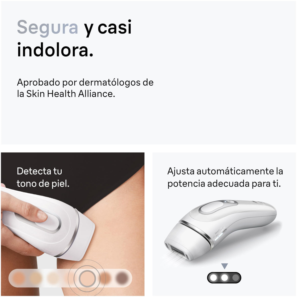Braun Luz Pulsada Silk-expert Pro 3, Eliminación Del Vello En Casa, Alternativa a Depilación Láser, Depiladora IPL Con Funda y 3 Cabezales Para Cara y Cuerpo, Blanca/Plateada, PL3230