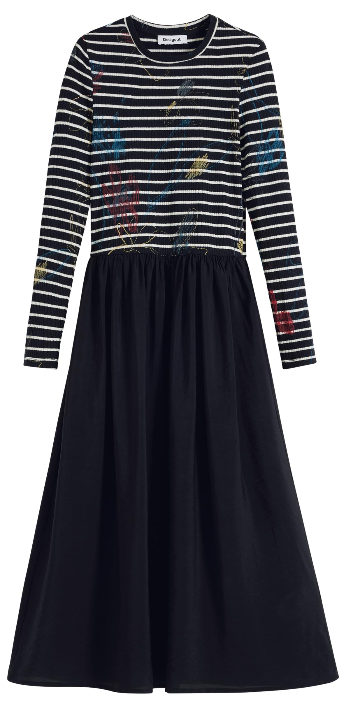 Desigual Vest_Raya_HIBRIDA Casual Dress, Negro, M Women's