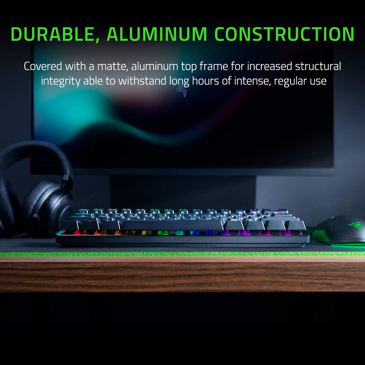 Razer Huntsman Mini (Purple Switch) - Teclado Gaming, compacto para juegos del 60% con interruptores opto-mecánicos (tapas de teclas PBT, cable USB-C desmontable) Teclado Español - Negro