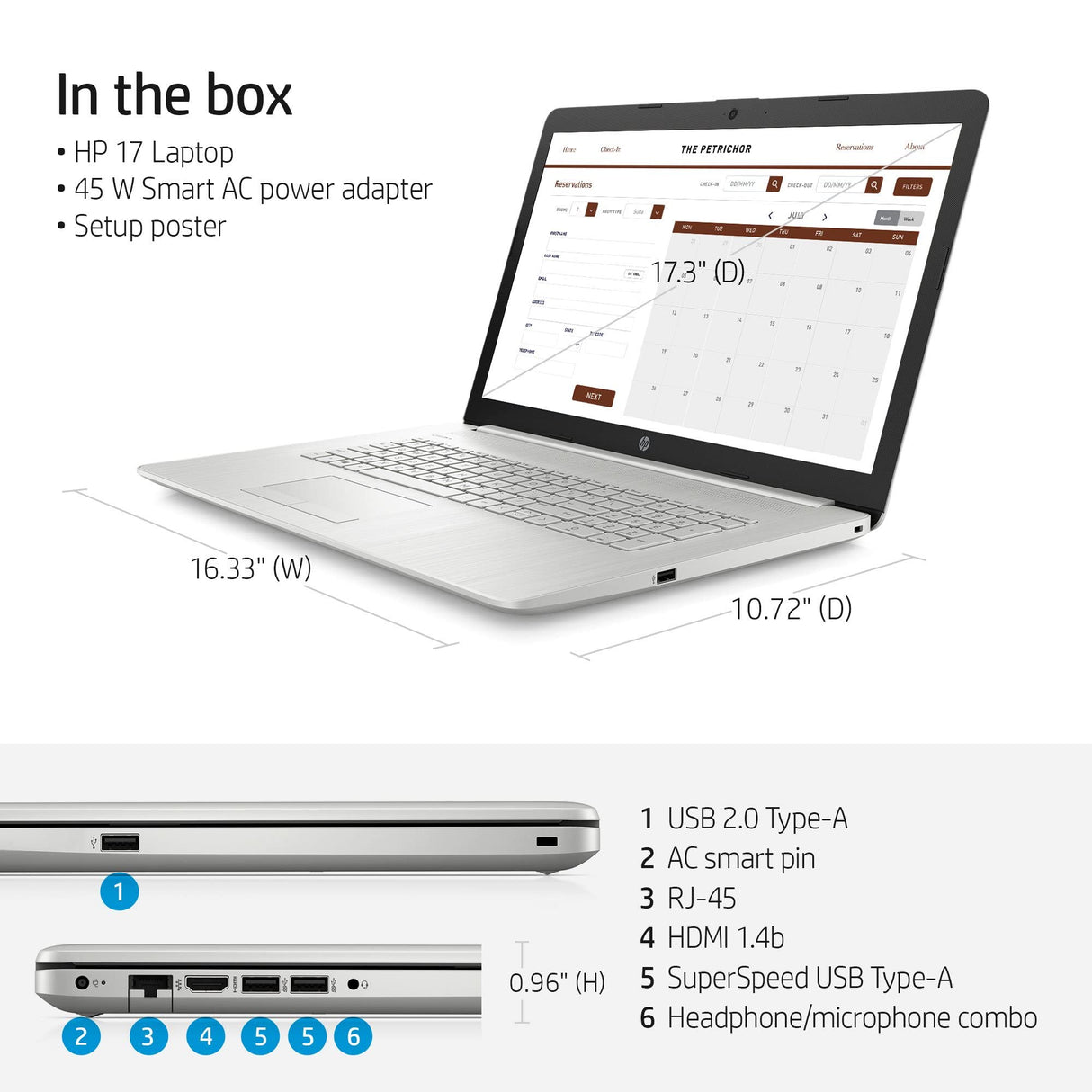 HP 17 Windows 10 Pro Business Laptop, 17,3" FHD Anti-Glare 300 nits, Intel Core i3-1115G4 up to 4,1GHz (Beat i5-10210U), 64GB DDR4 RAM, 2TB PCIe SSD, 802.11AC WiFi, Bluetooth 4.2, 64GB Flash Drive