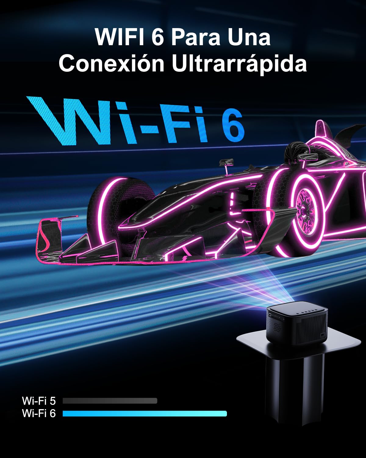 ULTIMEA Proyector Dolby Audio 4K para Cine en Casa, Proyector Certificado por Netflix, 700 Lúmenes ANSI, WiFi, Bluetooth, Ajuste de Pantalla y Evitación de Obstáculos, Apollo P50