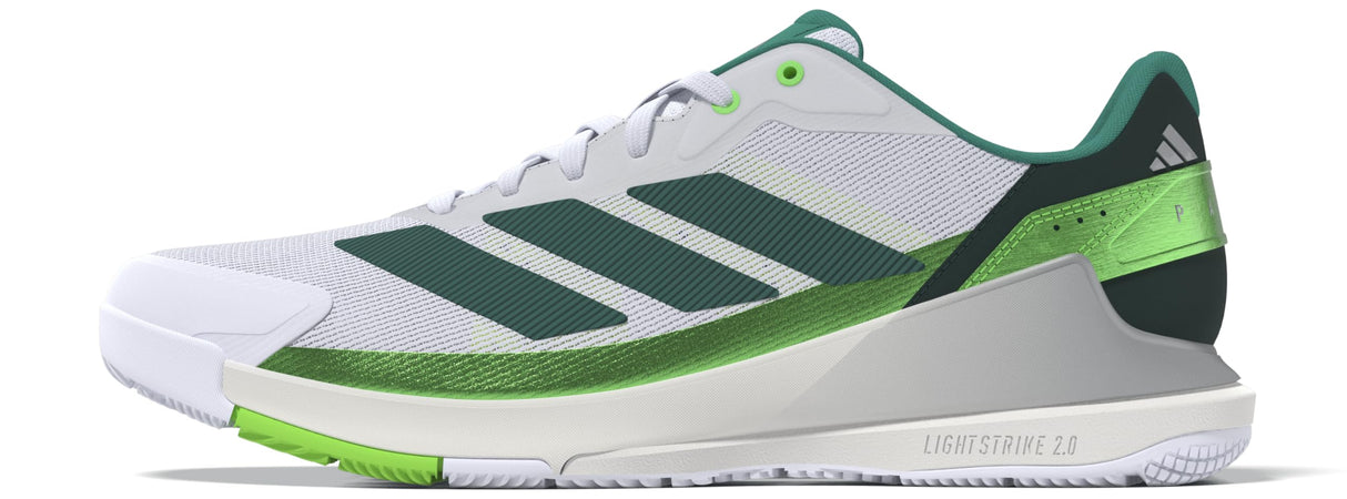 adidas Hombre Crazyquick Lightstrike Padel Shoes, Cloud White/Aurora Ivy/Lime Burst, 43 1/3 EU