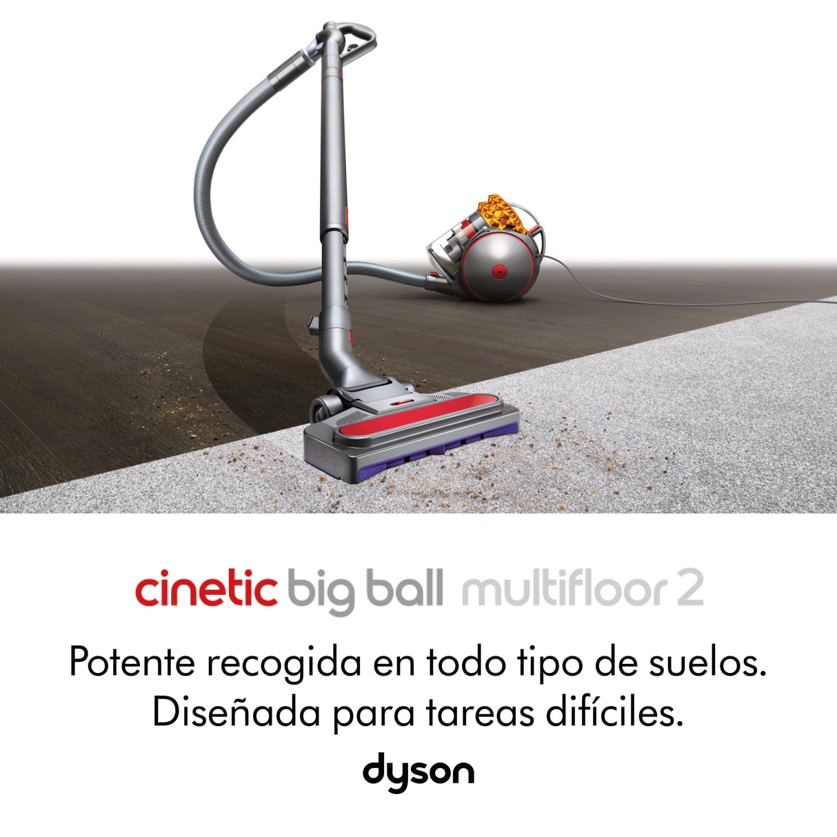 Dyson Cinetic Big Ball Multifloor 2 Aspiradora de Trineo sin Mantenimiento, 140 W, 1.63 Litros, 80 Decibeles, Amarillo