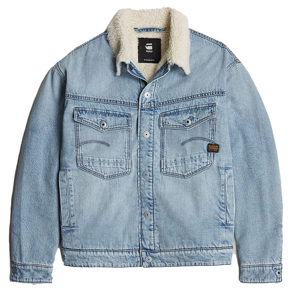 G-Star Para Hombre Dakota Sherpa Jacket, Azul (sun faded cloudburst D25138-D536-G339), XL
