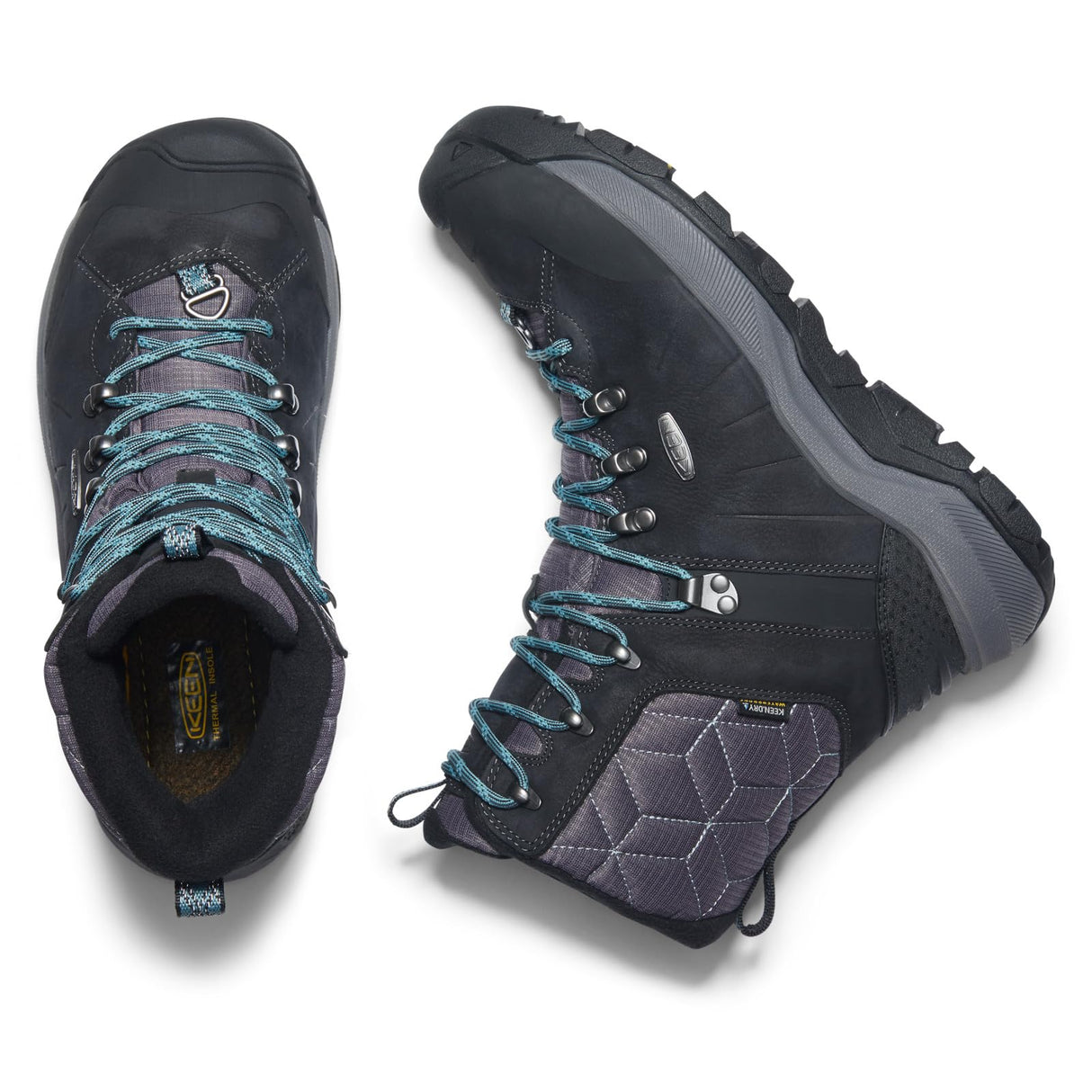 KEEN Revel 4 High Polar, Botas de Nieve Mujer, Negro (Black/North Atlantic), 36 EU