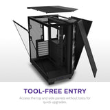NZXT H6 Flow RGB Caja PC Gaming ATX | Mid-Tower de Cámara Dual Compacta| | Incluye 3 Ventiladores de 120 mm RGB | Paneles de Cristal Panorámicos | Color Negro | CC-H61FB-R1
