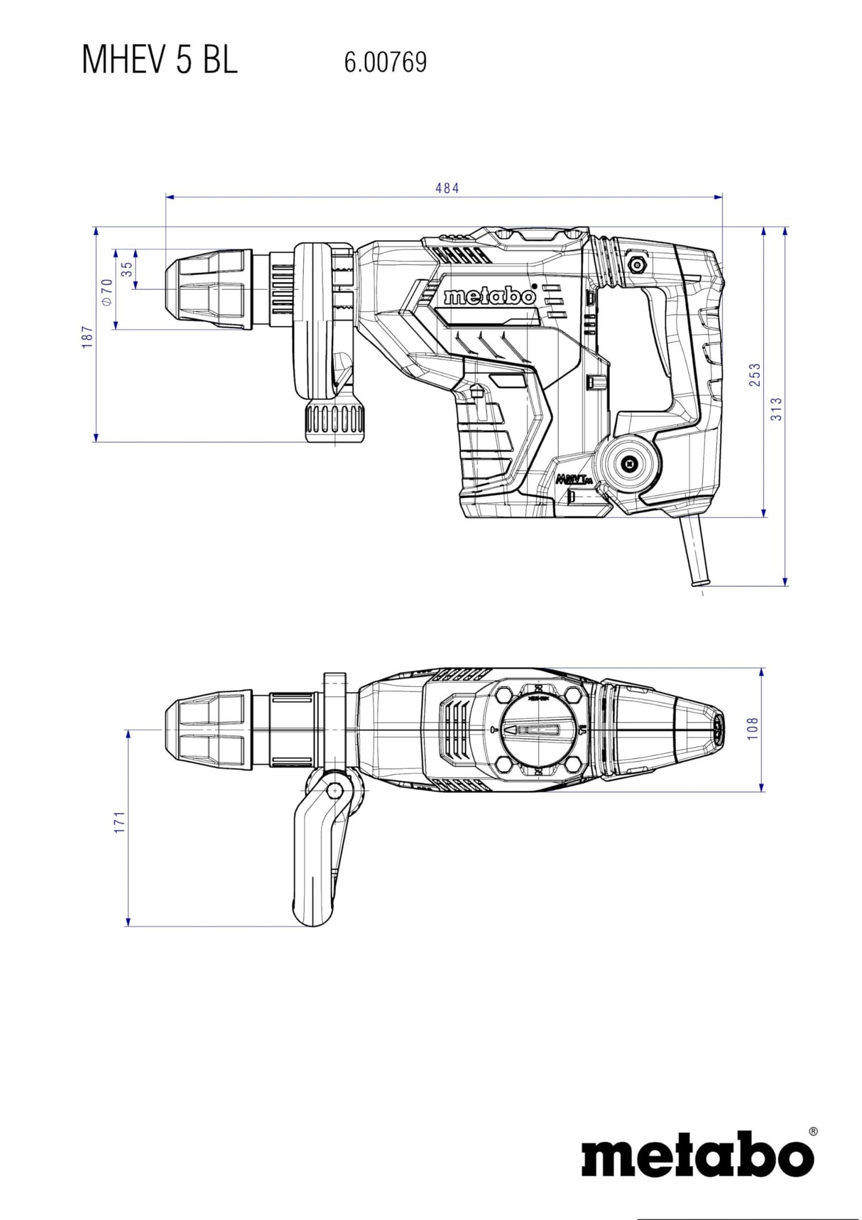 MHEV 5 BL (600769500) Martillo cincelador